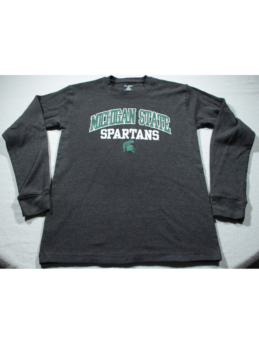 Michigan State University Spartans Thermal Shirt M Gray Long Sleeve